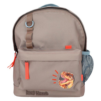 Dětský batůžek Dino World, Hnědý, modro-oražové detaily