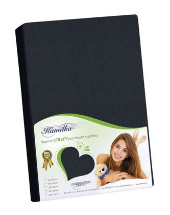 Prostěradlo jersey - černá - 90x200 cm