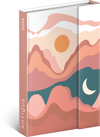 Týdenní magnetický diář Měsíc 2024, 11 × 16 cm