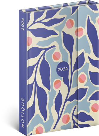 Týdenní magnetický diář Listy 2024, 11 × 16 cm