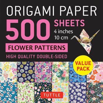 Origami Paper 500 Sheets Flower Patterns 4 (10 CM): Tuttle Origami Paper: Double-Sided Origami Sheets Printed with 12 Different