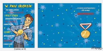 Karnet Comic B6 + koperta wzór nr 08 Urodziny