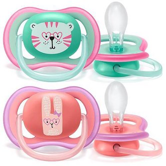 Šidítko Avent Ultra air 2ks pro holky +18 m tygr - velikost 18+ m