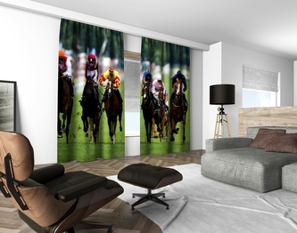 3D dekorační závěs 104V JOCKEYS 2x160x250 cm set 2 kusy MyBestHome