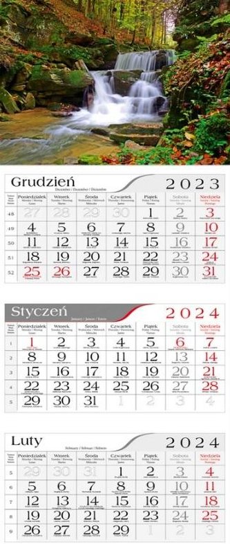 Kalendarz 2024 Trójdzielny Strumień