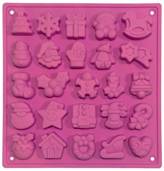 FORMA SILIKONOVÁ VÁNOČNÍ 25KS RŮŽOVÁ 17,8X18,7X1,3