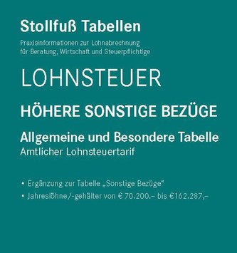 Tabelle, Lohnsteuer 2023 Höhere Sonstige Bezüge Sonderausgabe Juli