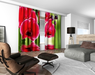 3D dekorační závěs 107V RED ORCHIDS 2x160x250 cm set 2 kusy MyBestHome