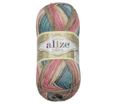 Příze DIVA BATIK - béžová, růžová, zelená - 100g / 350 m