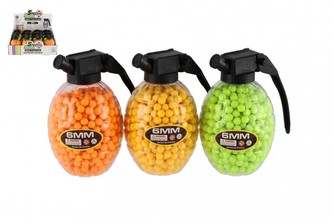 Kuličky do pistole 800ks 6mm guma 10cm v granátu 3 barvy 12ks v boxu