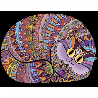 Colorvelvet Sametový obrázek Kočka 21x29,7cm