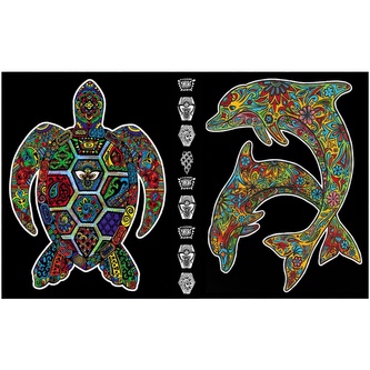 Colorvelvet Sametové desky Delfín/Želva