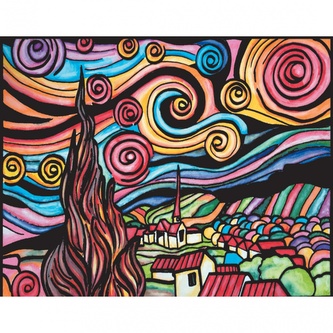 Colorvelvet Sametový obrázek Hvězdná noc 21x29,7cm