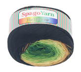 Příze SpagoYarn Rainbow - hnědá, béžová, zelená - 250g / 1000 m