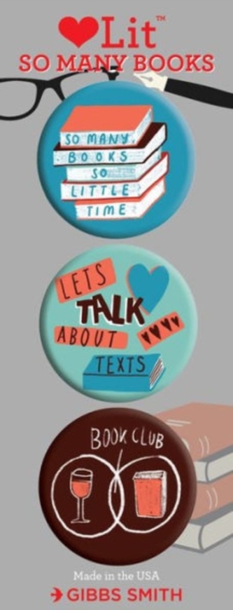 So Many Books 3 Badge Set