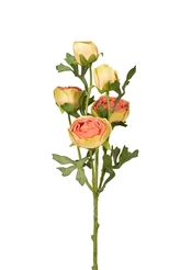 Umělá růže oranžovo-zelená 60 cm