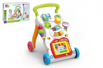 Chodítko/Herní centrum plast 32x44cm na baterie se zvukem se světlem v krabici 54x38x10cm 9m+