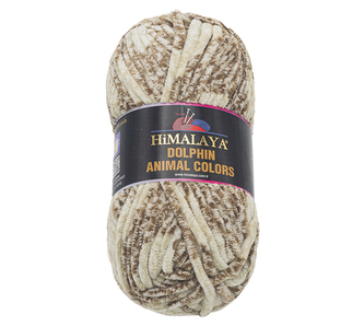 Příze DOLPHIN animal color - zvířecí kůže - bílá, hnědá - 100g / 90 m