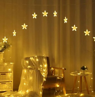 Dekorační světelný řetěz s vánočními hvězdami délka 210 cm