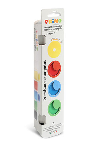 Temperové barvy PRIMO, 6 x 25ml, kelímky