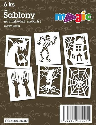 Papírové šablony MAGIC, 11 x 14cm, 6ks, sada A1 - Horor