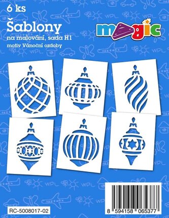 Papírové šablony MAGIC, 11 x 14cm, 6ks, sada H1 - Vánoční ozdoby