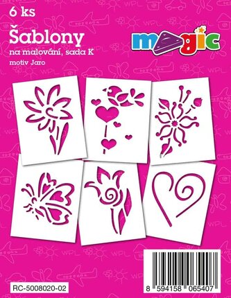 Papírové šablony MAGIC, 11 x 14cm, 6ks, sada K - Jaro