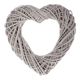 Srdce proutěné, krémová barva.