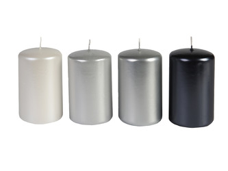Svíčka adventní válec 60x100 mm - metalická mix černá (4ks)