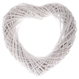 Srdce proutěné, bílá barva.