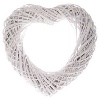 Srdce proutěné, bílá barva.