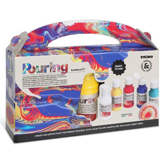 Akrylové READY MIX MEDIUM PRIMO na pouring, sada 5 x 100ml