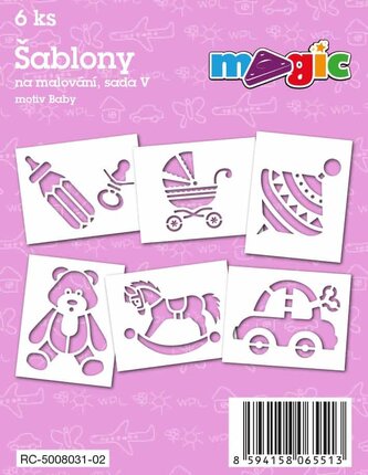 Papírové šablony MAGIC, 11 x 14cm, 6ks, sada V - Baby