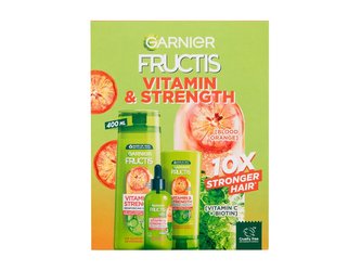 Garnier Fructis Vitamin & Strength šampon Fructis Vitamin & Strength Reinforcing Shampoo 400 ml + kondicionér Fructis Vitamin & Strength Reinforcing Conditioner 200 ml + sérum na vlasy Fructis Vitamin & Strength Anti-Fall Treatment 125 ml