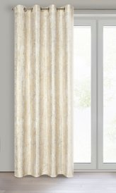 Dekorační vzorovaný velvet závěs s kroužky MELEA krémová 140x250 cm (cena za 1 kus) MyBestHome