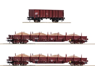 Roco 3dílná sada: Nákladní vlak s pískem DR - 77041