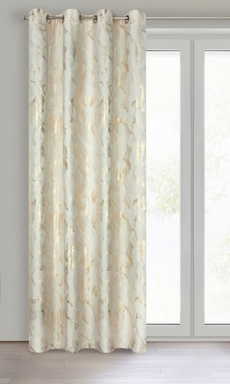 Dekorační vzorovaný velvet závěs s kroužky TANGO krémová 140x250 cm (cena za 1 kus) MyBestHome