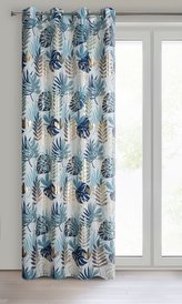 Dekorační jemný závěs s kroužky MALCA modrá/zlatá 140x250 cm (cena za 1 kus)  MyBestHome