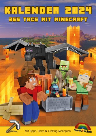 Kalender 2024 - 365 Tage mit Minecraft; inklusive Tipps, Tricks & Crafting Rezepten im DIN A4 Format
