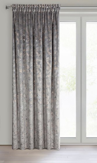 Dekorační vzorovaný závěs s řasící páskou TAVRIJA šedá 135x270 cm (cena za 1 kus) MyBestHome