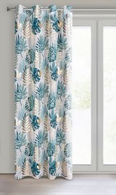 Dekorační jemný závěs s kroužky KATYNA tyrkysová/zlatá 140x250 cm (cena za 1 kus)  MyBestHome