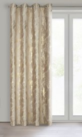 Dekorační vzorovaný velvet závěs s kroužky TANGO béžová 140x250 cm (cena za 1 kus) MyBestHome