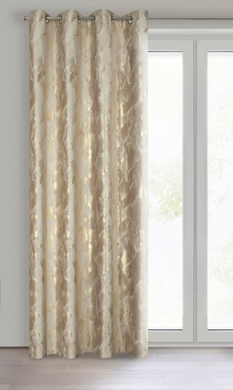 Dekorační vzorovaný velvet závěs s kroužky TANGO béžová 140x250 cm (cena za 1 kus) MyBestHome