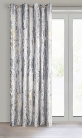 Dekorační vzorovaný velvet závěs s kroužky GRAZIA stříbrná 140x250 cm (cena za 1 kus) MyBestHome