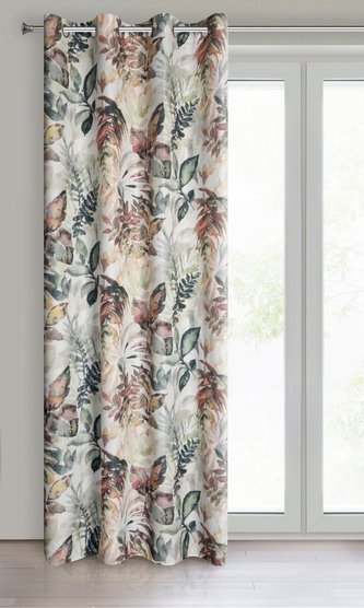 Dekorační jemný závěs s kroužky ADLA béžová/šedá 140x250 cm (cena za 1 kus)  MyBestHome