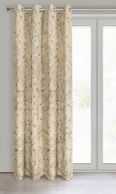 Dekorační vzorovaný velvet závěs s kroužky WALZ béžová 140x250 cm (cena za 1 kus) MyBestHome