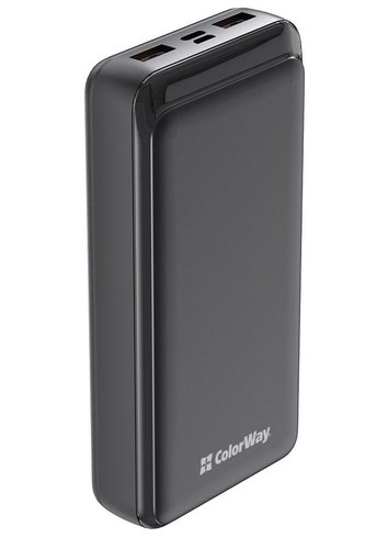 COLORWAY powerbanka/ 20 000mAh/ 2x USB/ USB-C/ Micro-USB/ Černá