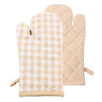 HOME ELEMENTS Kuchyňská chňapka s magnetem 18*32 cm, Béžové káro