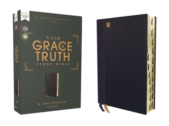 NASB, The Grace and Truth Study Bible, Leathersoft, Navy, Red Letter, 1995 Text, Thumb Indexed, Comfort Print