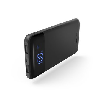 Hama LED10 powerbanka, 10000 mAh, 2,1 A, 2 výstupy: 2x USB-A Hama LED10 powerbanka, 10000 mAh, 2,1 A, 2 výstupy: 2x USB-A